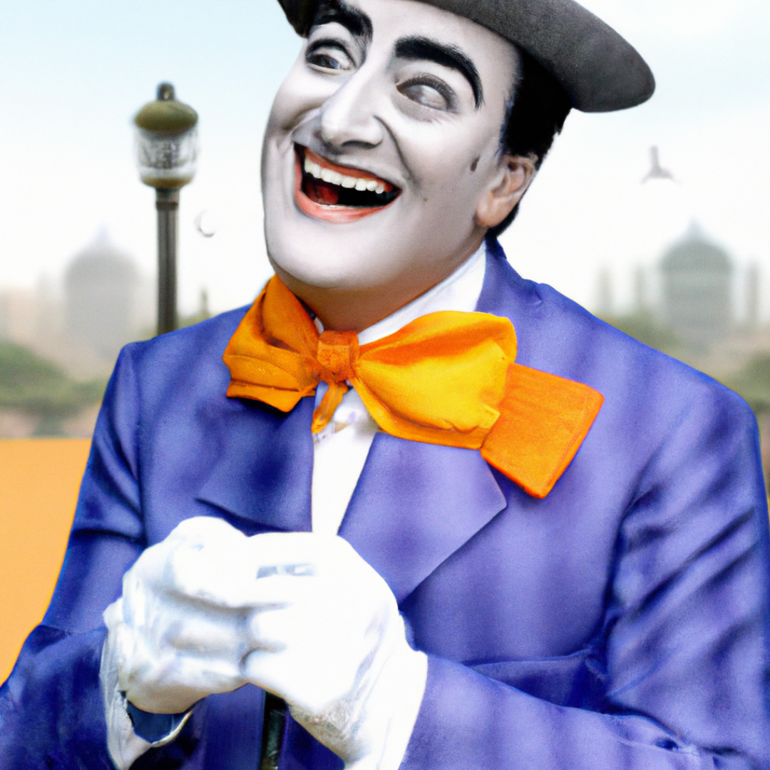 A realistic photo of Bollywood actor Raj Kapoor showman in the Movie Mera Naam Joker - AI-generated