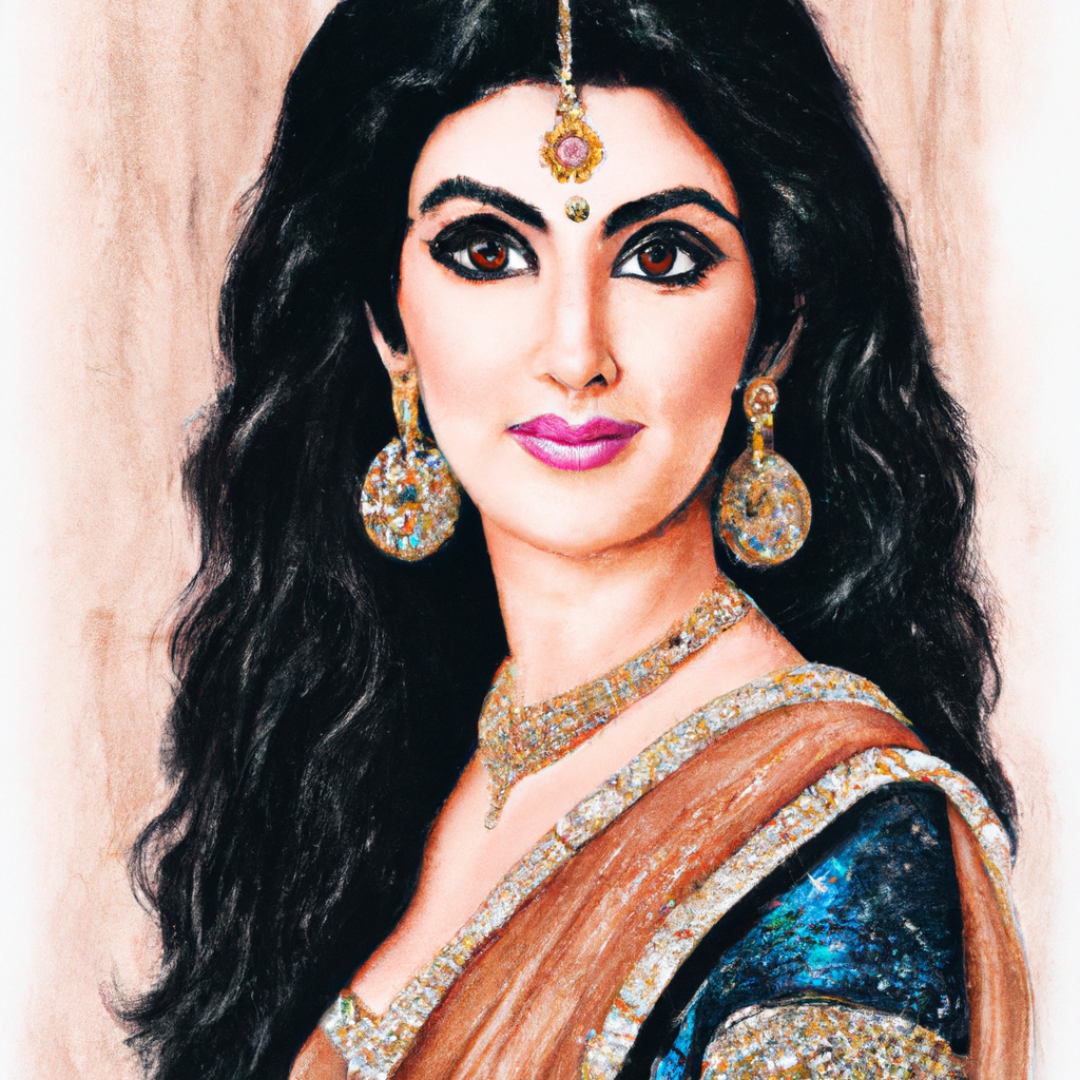 A realistic photo of Bollywood actress Sridevi from the 1989 Movie Chandni. - AI-generated