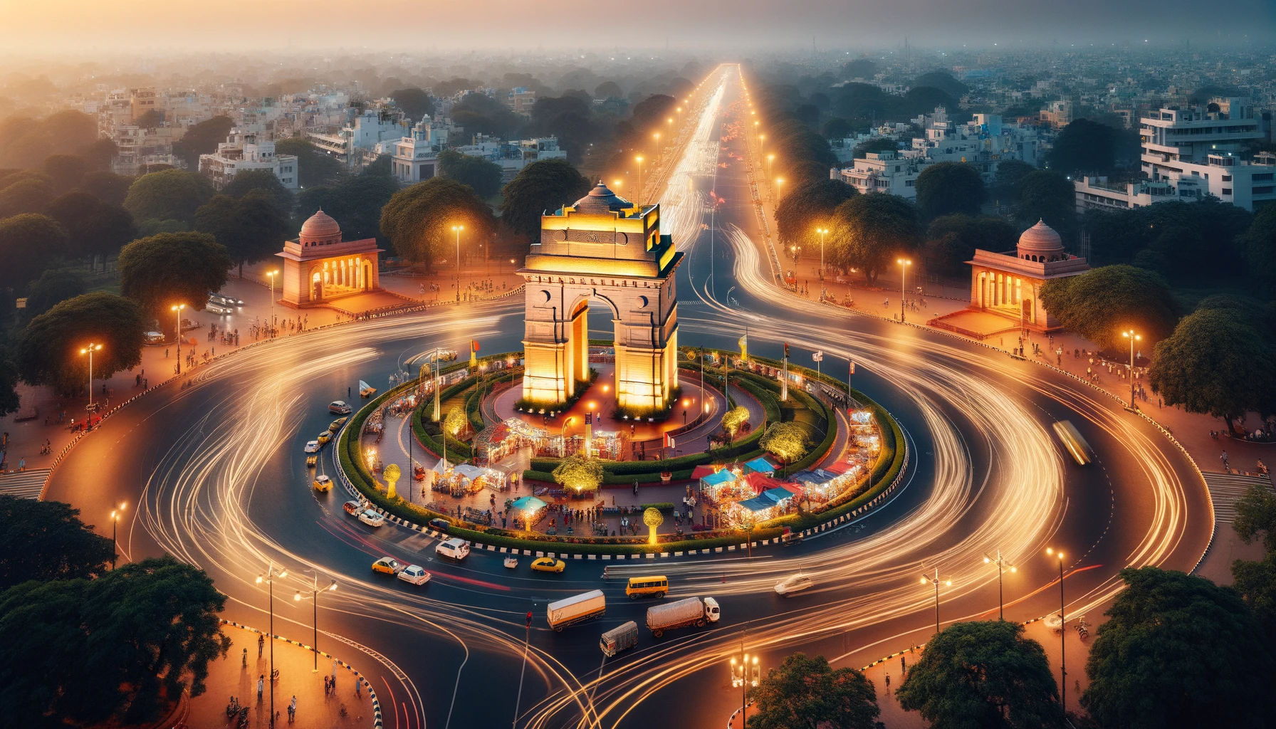 India Gate Illuminated - AI-generated
